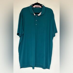 Men’s Greyson Teal Blue Green Golf Polo Shirt Size XXL